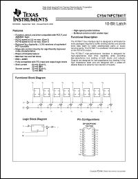 CY74FCT841CTQCT datasheet:  10-BIT BUS-INTERFACE D-TYPE LATCHES WITH 3-STATE OUTPUTS CY74FCT841CTQCT