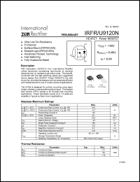 IRFU9120N datasheet: HEXFET power MOSFET. VDSS = -100V, RDS(on) = 0.48 Ohm, ID = -6.6A IRFU9120N