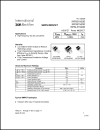 IRFS31N20D datasheet: HEXFET power MOSFET. VDSS = 200V, RDS(on) = 0.082 Ohm, ID = 31A IRFS31N20D