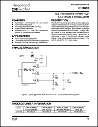 IRU1010CD datasheet: 1A low dropout positive adjustable regulator IRU1010CD