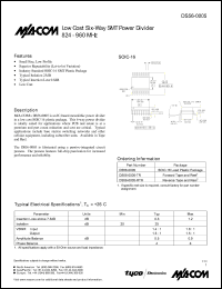 DS56-0005-RTR datasheet: 824-960 MHz, Low cost six-way SMT power divider DS56-0005-RTR