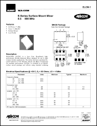 ELCM-1 datasheet: 0.5-500 MHz,surface mount mixer ELCM-1