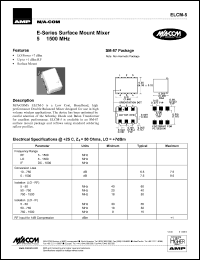 ELCM-5 datasheet: 5-1500 MHz,surface mount mixer ELCM-5