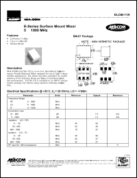 ELCM-11X datasheet: 5-1900 MHz,surface mount mixer ELCM-11X