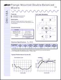 DMI-18A datasheet: 1-18 GHz, Flange mounted double-balanced mixer DMI-18A