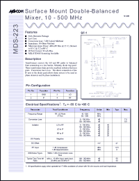 MDS-223PIN datasheet: 10-500 MHz,  surface mount double-balanced mixer MDS-223PIN