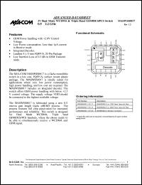 MASWSS0017-XFLT3 datasheet: 0.5-2.2 GHz, 2 V dual-mode WCDMA and triple band GSM/DCS/PCS switch MASWSS0017-XFLT3