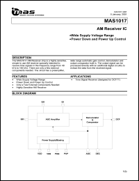 MAS1017ATC1-1 datasheet: AM receiver IC. MAS1017ATC1-1
