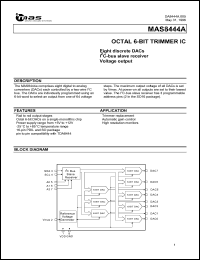 MAS8444AN datasheet: Octal 6-bit trimmer IC MAS8444AN