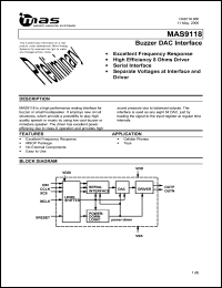 MAS9118ASMB-T datasheet: Buzzer DAC interface MAS9118ASMB-T
