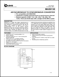MAS9138N datasheet: Asynchronous to synchronous converter MAS9138N