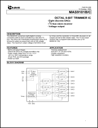 MAS9181BN datasheet: Octal 8-bit trimmer IC MAS9181BN