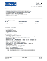 TH7110 datasheet: 315/433MHz FSK/FM/ASK receiver TH7110