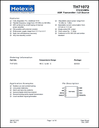 TH71072 datasheet: 315/433 MHz ASK transmitter/LO source TH71072