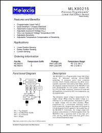 MLX90215L datasheet: Precision programmable linear hall effect sensor MLX90215L