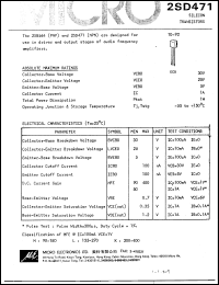 2SB564 datasheet: Silicon PNP transistor for use in driver and output stages of audio frequency amplifiers 2SB564