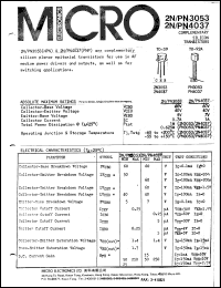 2N4037 datasheet: 1W PNP complementary silicon transistor 2N4037