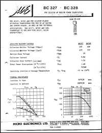 BC327 datasheet: 625mW PNP silicon AF medium power transistor BC327