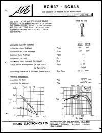 BC538 datasheet: 625mW NPN silicon AF medium power transistor BC538