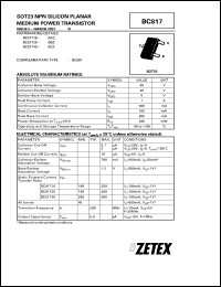 BC81725 datasheet: NPN silicon planar medium power transistor BC81725