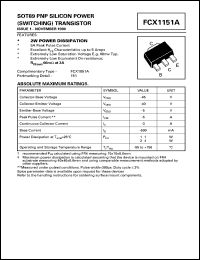 FCX1151A datasheet: PNP silicon  power transistor FCX1151A