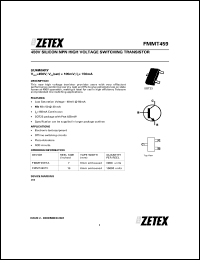 FMMT459TA datasheet: 450 V NPN silicon planar high voltage switching transistor FMMT459TA