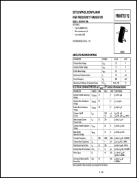 FMMT5179 datasheet: NPN silicon planar high frequency transistor FMMT5179