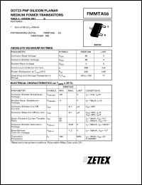 FMMTA56 datasheet: PNP silicon planar medium power transistor FMMTA56