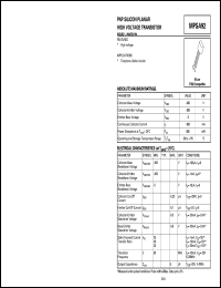 MPSA92 datasheet: PNP silicon planar high voltage transistor MPSA92