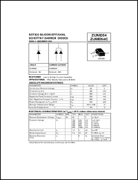 ZUMD54 datasheet: Silicon epitaxial schottky barrier diode ZUMD54