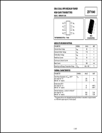 ZDT1048 datasheet: Dual NPN medium power high gain transistor ZDT1048