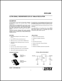 ZXCL200H5 datasheet: Ultra small micropower 2V 100mA regulator ZXCL200H5