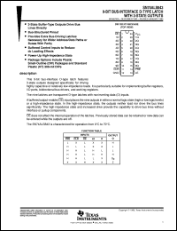 SN74ALS843DW datasheet:  9-BIT BUS-INTERFACE D-TYPE LATCHES WITH 3-STATE OUTPUTS SN74ALS843DW