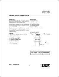ZXCT1010E5 datasheet: Enhanced high-side current monitor ZXCT1010E5