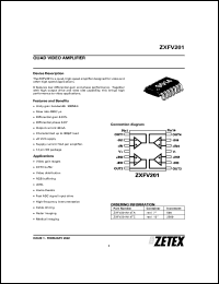 ZXFV201N14TA datasheet: Quad video amplifier ZXFV201N14TA