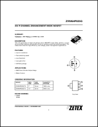 ZXM64P035GTA datasheet: 35 V P-channel enhancement mode mosfet ZXM64P035GTA