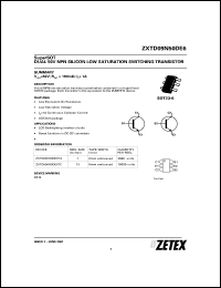ZXTD09N50DE6TC datasheet: Dual 50 V NPN silicon low saturation switching transistor ZXTD09N50DE6TC