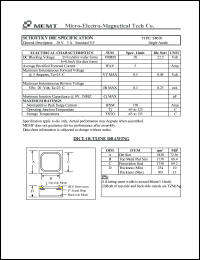 SB520 datasheet: 20 V, Schottky die SB520