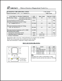 SB540 datasheet: 40 V, Schottky die SB540