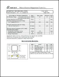 SB560 datasheet: 60 V, Schottky die SB560