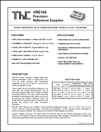 VRE104MA datasheet: Precision reference supply VRE104MA