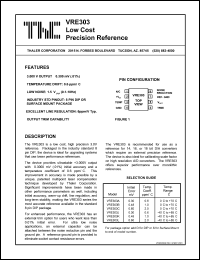 VRE303LS datasheet: Low cost precision reference VRE303LS