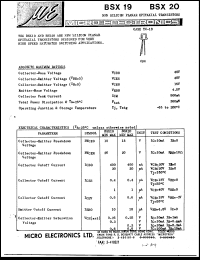BSX20 datasheet: 360mW NPN silicon planar epitaxial transistor BSX20