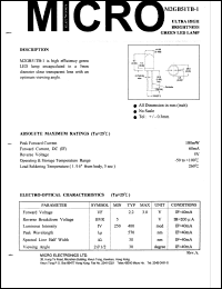 M2GB51TB-1 datasheet: 180mW ultra high brightness green led lamp M2GB51TB-1