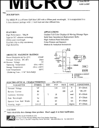 MBB31W datasheet: 3mm blue led display MBB31W