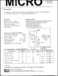 MBB51W datasheet: 5mm blue display MBB51W