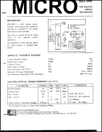 MEL709D datasheet: 5V NPN silicon photo transistor MEL709D