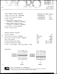 MO136C datasheet: Led single digit display MO136C