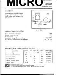 MGB120DA-3 datasheet: 5V ultra high brightness green led lamp MGB120DA-3