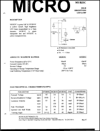 MGB33C datasheet: 90mW, 5V high brightness led lamp MGB33C